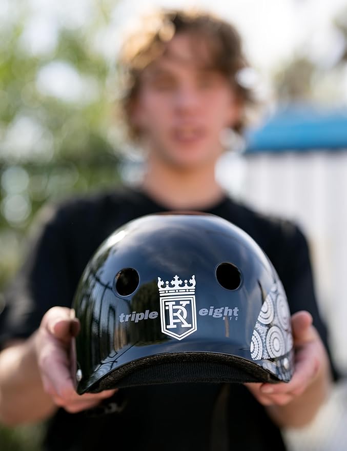 Triple Eight Certified Sweatsaver Helmet for Skateboarding, BMX, Roller Derby, Roller Skating, Inline Skating, Scooter and Bike-StrideForce Fitness