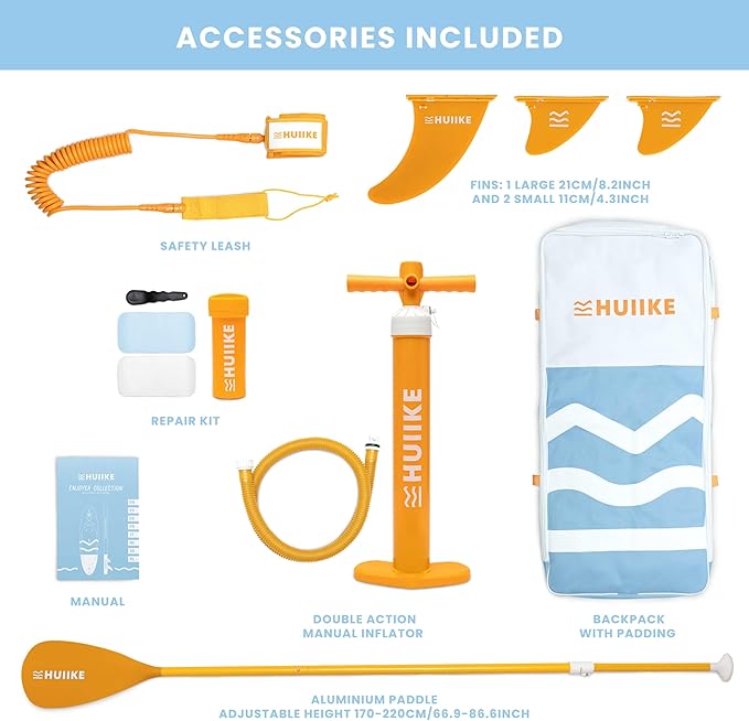 Inflatable Paddle Board for Adults with Accessories Included, Oar, Fins, Pump. Stand Up Paddleboard Great Stability and Resistance. 10’ x 33" x 5.9", Maximum Load 286 lb-StrideForce Fitness