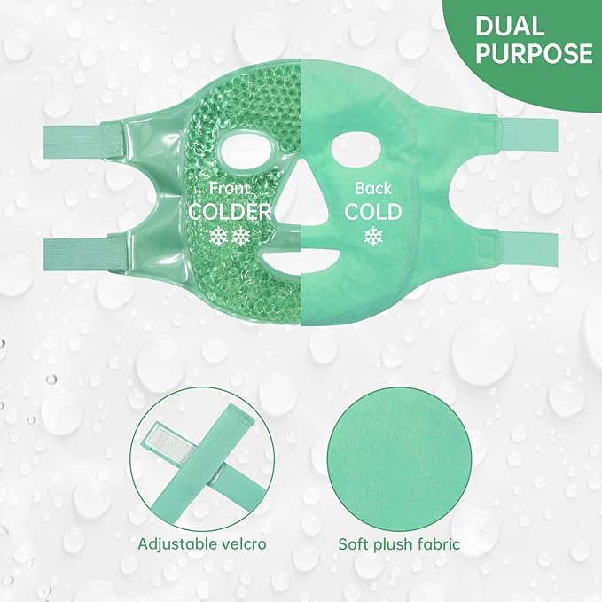 ZNÖCUETÖD Face Ice Mask Facial Ice Packs Gel Hot Cold Compress for Post Oral, Dental, Nose,Facelift Plastic Cosmetic & Laser Surgery Recovery Puffiness Swelling Dark Circles & Headaches