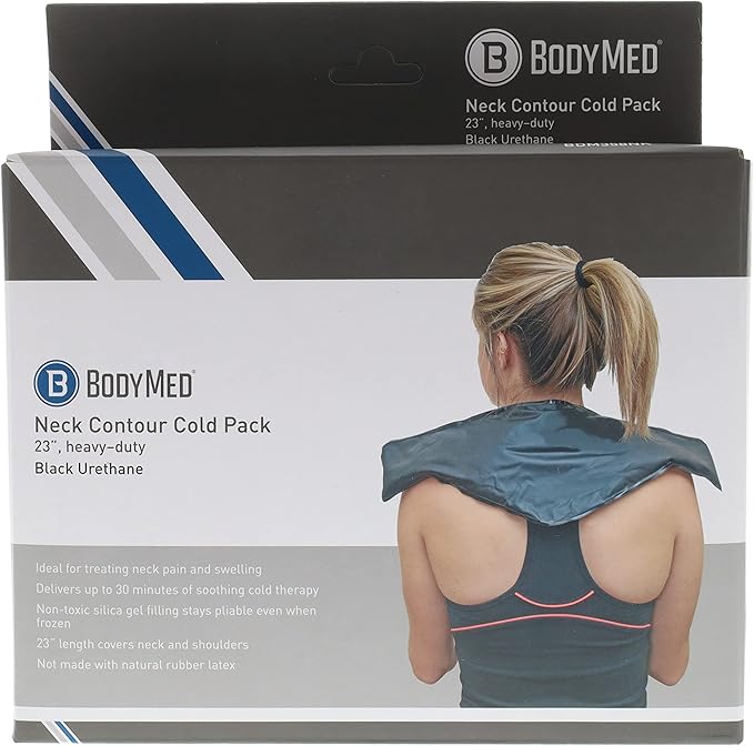 BodyMed Heavy Duty Reusable Urethane Ice Pack for Neck - Professional Grade Cold Therapy for Injuries, Aches, Swelling, Bruises, Sprains - 23 in. Long (Neck Contour)-StrideForce Fitness