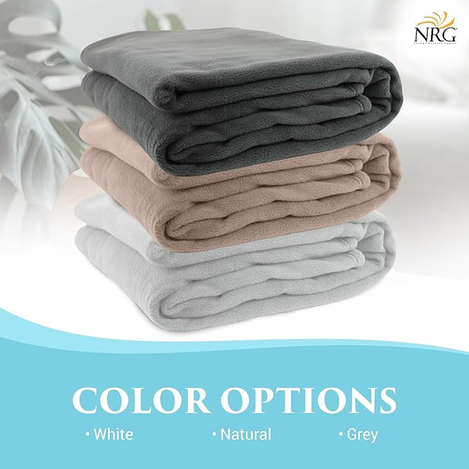 NRG Polar Fleece Blankets Fleece Massage Table Blanket - 60" x 86" - Natural - Ultra Soft, Warm & Comfortable - Lightweight Blanket Perfect for Most Massage Tables - Machine Washable-StrideForce Fitness