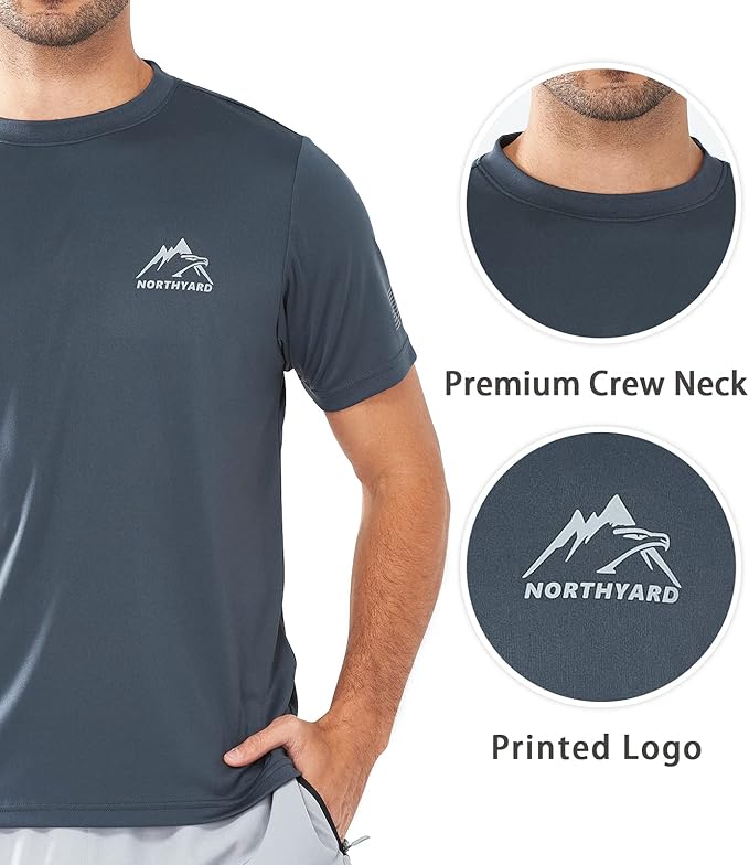 NORTHYARD Men's UPF 50+ Sun Protection Shirts Swim SPF UV Quick Dry Short Sleeve T-Shirts for Athletic Fishing Rash Guard-StrideForce Fitness
