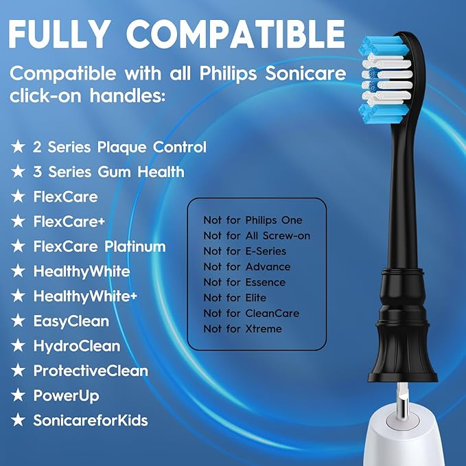 Replacement Brush Heads Compatible with Philips Sonicare ProtectiveClean 4100, 5300, 5100, 6100 ExpertClean 7500 DiamondClean 9300 Electric Sonic Toothbrush Handle C2 G2 C3 G3 W3 Brush,16 Pack