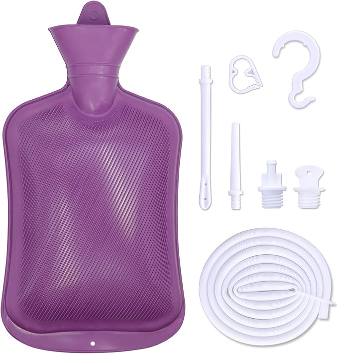 Coffee Enema Bag Kit, Douche Bag Combination Kit for Men and Women 5ft PVC Hose, 2L Capacity Water Colon Detox Cleanse Kit-StrideForce Fitness