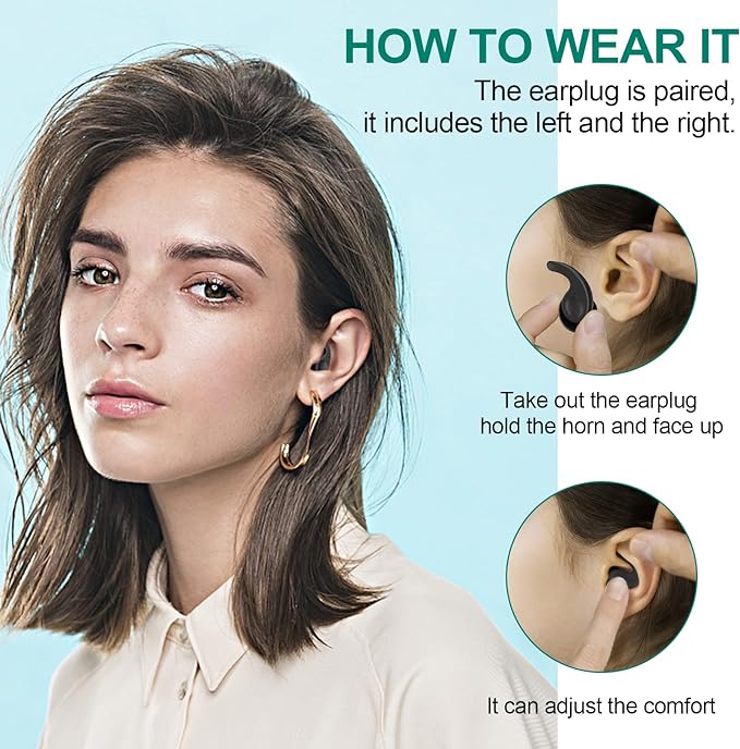 Swimming Ear Plugs for Adults,3 Pairs Waterproof Reusable Silicone Swim Earplugs for Swimming Surfing Snorkeling Showering and Water Pool,Beach,Ocean (Adults & Teens 14+)-StrideForce Fitness