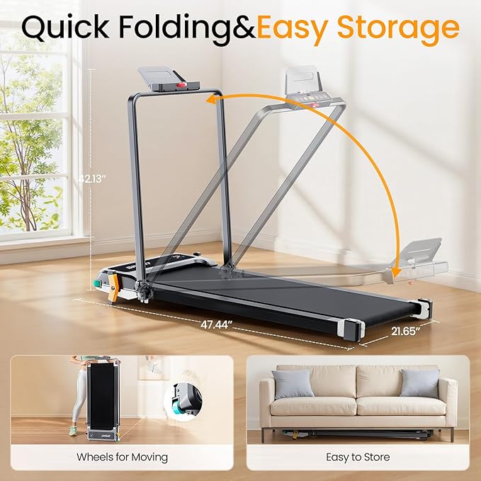 Walking Pad with Incline - Dual-Sided 2 in 1 Under Desk Treadmill with Shiatsu Foot Massager, 330LBs Walking Pad Treadmills for Home and Office, LED Display and Remote Control-StrideForce Fitness