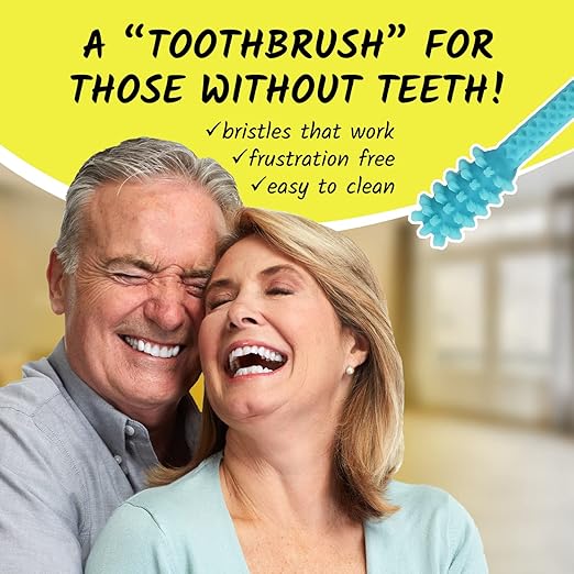 V4 Hard Plastic Denture Brush - Denture Gel Adhesive Remover - Remove Denture Gel Adhesive from Mouth & Gums, Oral Hygiene Products, Scraper w/Textured Grip and Rigid Bristles