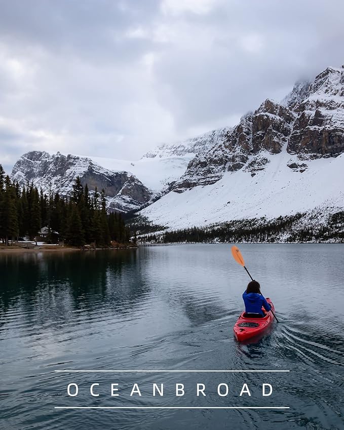 OCEANBROAD Kayak Paddle 86in/218cm, 90.5in/230cm, 95in/241cm Alloy Shaft Kayaking Boating Canoeing Oar with Paddle Leash-StrideForce Fitness