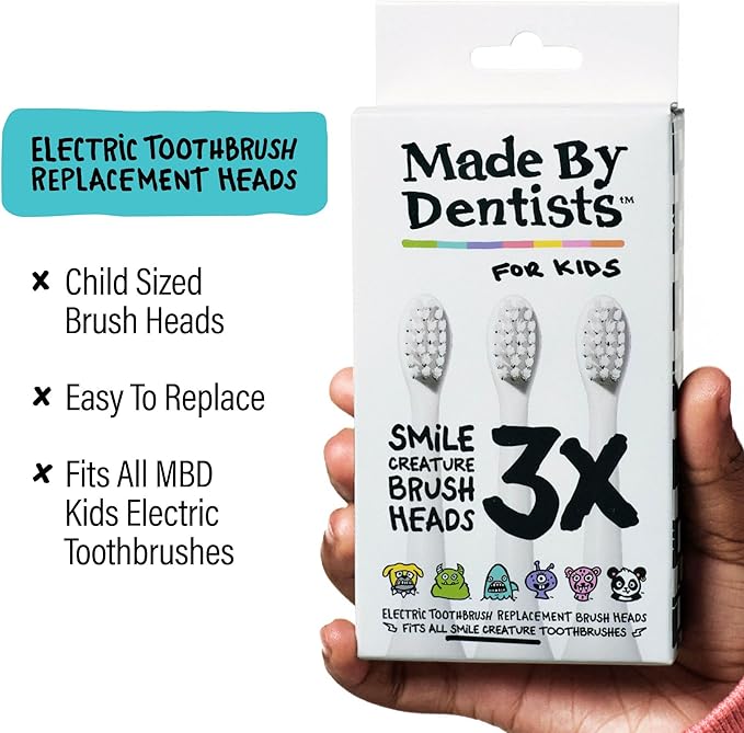 Made by Dentists Kids Electric Toothbrush - Rechargeable Vibrating Toothbrush with Timer, Includes 6 Replacement Heads, Halloween Gifts for Kids, Girls and Boys, Kid & Toddlers Age 2+, Shark