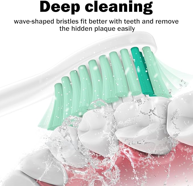 Toothbrush Heads for Philips Sonicare Replacement Brush Heads Medium Soft Dupont Bristles Electric Toothbrush Replacement Heads Fit E-Series Essence Xtreme Elite Advance and CleanCare, 8 Pack, White