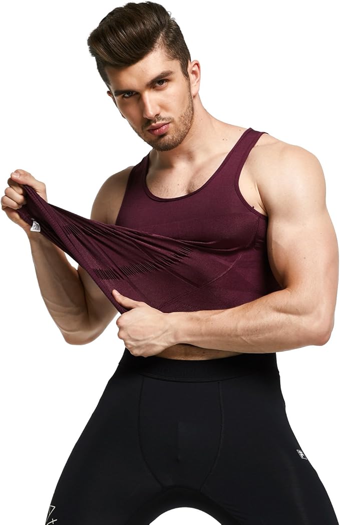 GKVK Mens Slimming Body Shaper Vest Shirt Abs Abdomen Slim-StrideForce Fitness