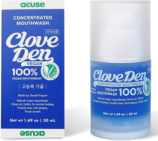 Vegan Alcohol-Free Mouthwash for Bad Breath Treatment for Adults – Concentrated Botanical Oral Rinse with Clove & Tea Tree Oil, 200+ Uses, Mint Herbal Blend, 1.69 fl oz