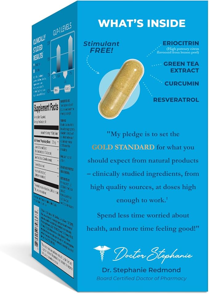 Dr. Stephanie's GLP-Wonder Natural GLP-1 Boosting Supplement - Control Hunger & Appetite, Fight Cravings - Side-Effect Free Support-StrideForce Fitness