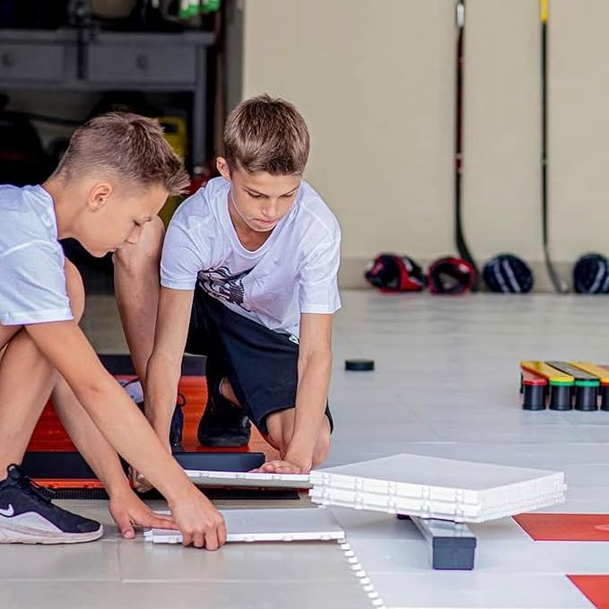 Hockey Revolution 360 Zone Lit - Professional Training Flooring Tiles - Improve StickHandling and Moving, Speed on Ice, Exercise, Fitness - Indoor and Outdoor Practice Zone with Hockey Trainer App-StrideForce Fitness
