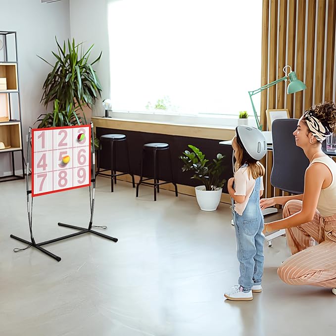 Dart Board for Kids, Kids Dart Board Set with Sticky Balls/Support Frame, Indoor/Sport Outdoor Fun Party Play Game,Easy Set Up and Included Carry Bag-StrideForce Fitness