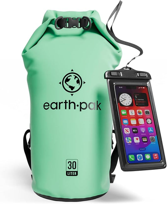 Earth Pak Waterproof Dry Bag - Roll Top Waterproof Backpack Sack Keeps Gear Dry for Kayak with Waterproof Phone Case-StrideForce Fitness