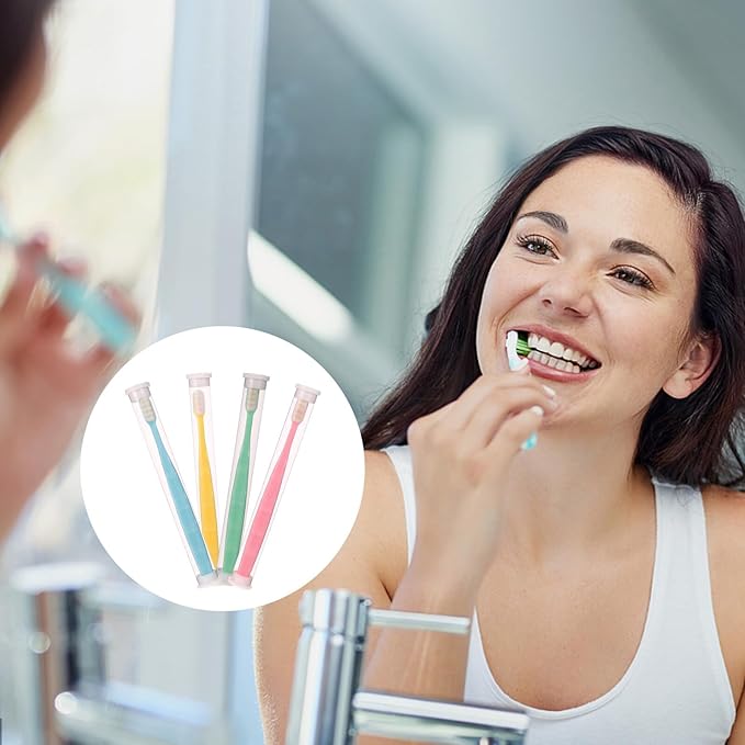 PartyKindom 4pcs Ultra Soft Manual Toothbrushes with Micro-Nano Bristles for Deep Gum Cleaning Sensitive Teeth Braces and Elderly Use for Travel and Daily Care