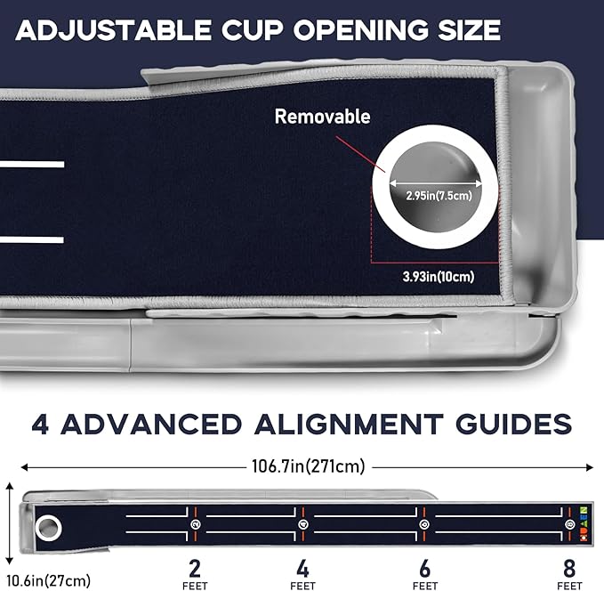 Mini Golf Putting Mat - Indoor/Outdoor with Ball Return Alignment Guide & Durable Velvet Crystal Mat Golf Accessories for Men Enjoy Speedy Wrinkle-Resistant Putting Fun-StrideForce Fitness