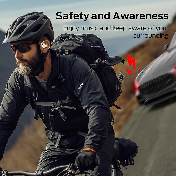 Monster Open Free AC100 Open Ear Headphones, Bluetooth 5.3 Wireless Headphones with Earhooks, Immersive Stereo Sound by Dual Large Driver, Clear Talk, 30H Playtime,Waterproof Sport Earbuds for Running-StrideForce Fitness