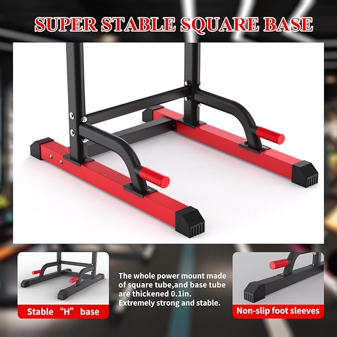 K KiNGKANG Power Tower Dip Station, Multi-Function Assistive Trainer Pull Up for Home Gym Muscle Building and Beginner Exercises,Load 450LBS-StrideForce Fitness