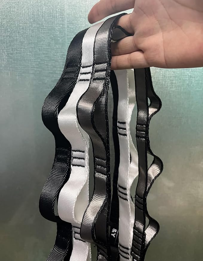 2PCS 5.9ft Long Nylon Daisy Chain Straps for Aerial Yoga Hammock Swing Adjustable Aerial Silk Extender Hanging Rope for Aerial Yoga Belts 180cm-StrideForce Fitness