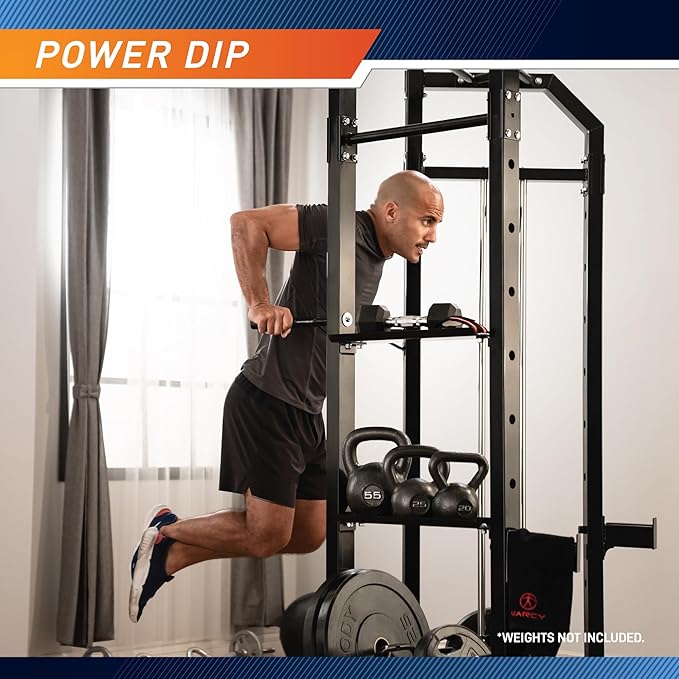 Marcy Strength Training Home Gym Cage with Pulley System for Weightlifting, Bodybuilding, Full Body Workout Equipment for Home Exercise-StrideForce Fitness