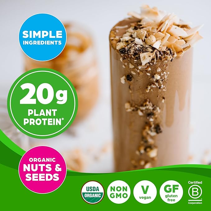 Orgain Organic Simple Vegan Protein Powder, Peanut Butter - 20g Plant Based Protein, With less Ingredients, No Artificial Sweeteners, Gluten Free, No Dairy or Lactose, 1.25 lb (Packaging May Vary)-StrideForce Fitness