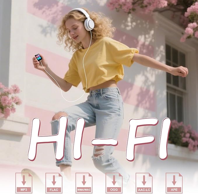 MP3 Player with Bluetooth, 32GB Portable Bluetooth MP3 Player for Kids, 1.8 inch Music Player with Speaker, FM Radio, Voice Recorder, Supports Expanded Up to 512GB(Pink)-StrideForce Fitness