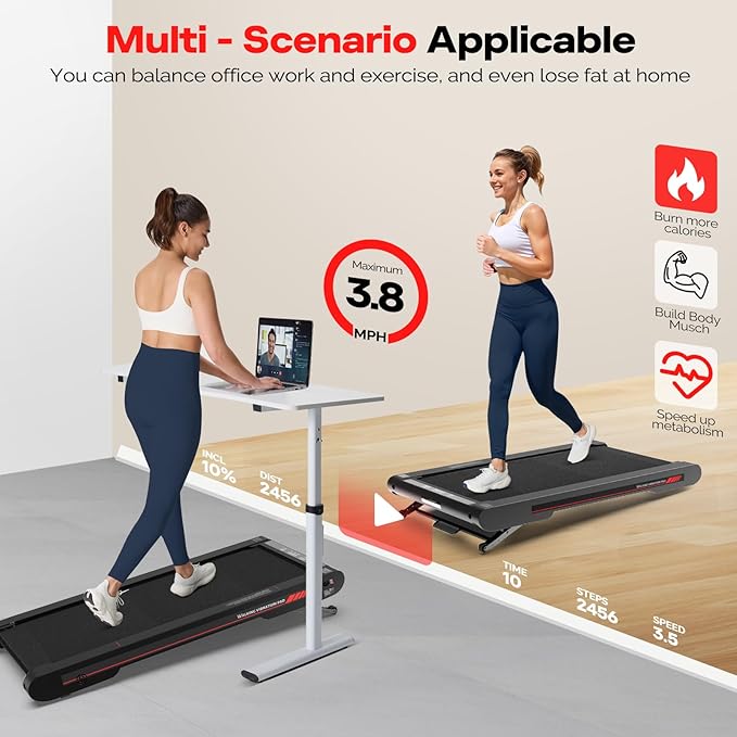 Sperax Walking Vibration Pad with APP, 3 in 1 Under Desk Treadmill, 2.5HP Low Noise Walking Treadmill Pad with Remote Control,Portable Treadmills for Home Office-StrideForce Fitness
