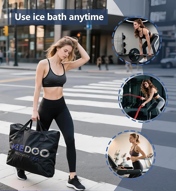 Upgrade XL 139 Gal Large Oval Ice Bath Tub for Athletes,Multiple Layered Portable Outdoor Cold Plunge Tub for Recovery,Cold Plunge for Family - Foldable Bathtubs for Gyms,Indoor,Outdoor use.-StrideForce Fitness