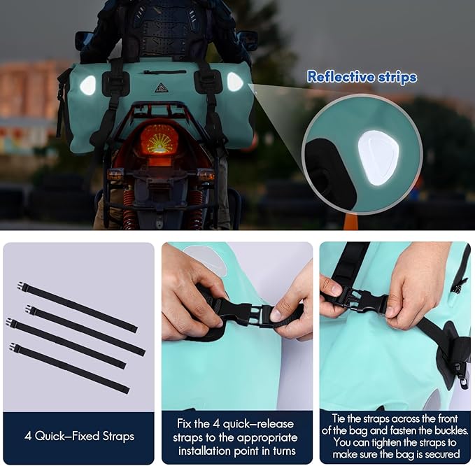 Haimont Waterproof Duffel Bag Roll-top Dry Duffel Bag with Quick-fixed Straps for Motorcycling, Rafting, Boating, SUP, Kayaking, Travel, 50L/70L-StrideForce Fitness