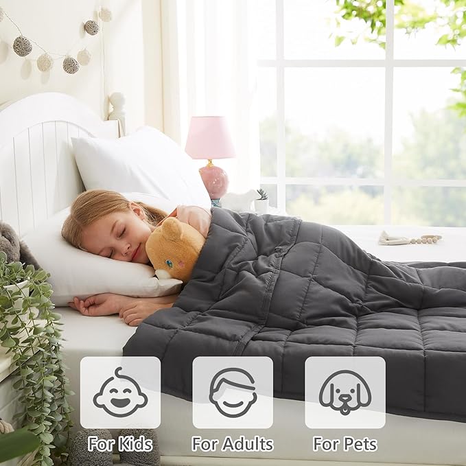 L'AGRATY Weighted Blanket - 36"x48" 3lbs Weighted Blanket Microfiber Material with Glass Beads Small Blanket for All-Season Summer Fall Winter Soft Thick Blanket-StrideForce Fitness