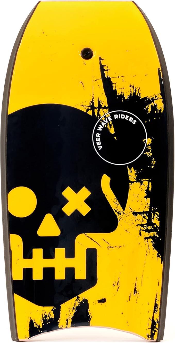 Veer Body Board - High Performance Adult or Child Sized Boogie Board - Bodyboard for Adults, Kids, Boys and Girls - Includes Premium Neoprene Tether with Two-Way Rotation-StrideForce Fitness