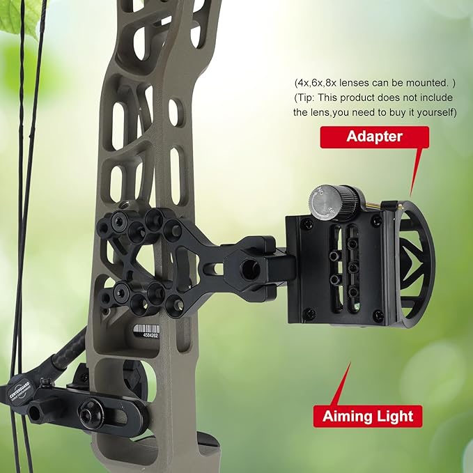 Archery 5-Pin Bow Sight - 0.019" Fiber, Brass Pin, Aluminum Machined - Right and Left Handed, with Hi-Vis Level for Archery, Hunting, Shooting-StrideForce Fitness