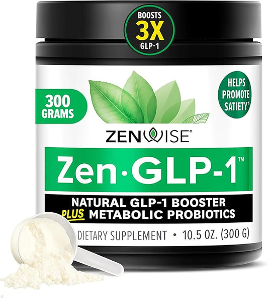 Zenwise Health ZenGLP-1, Natural GLP-1 with Metabolic Probiotics to Help Control Hunger & Cravings and Support Digestive Health - GLP-1 Supplement Support for Women & Men - 30-Day Serving-StrideForce Fitness