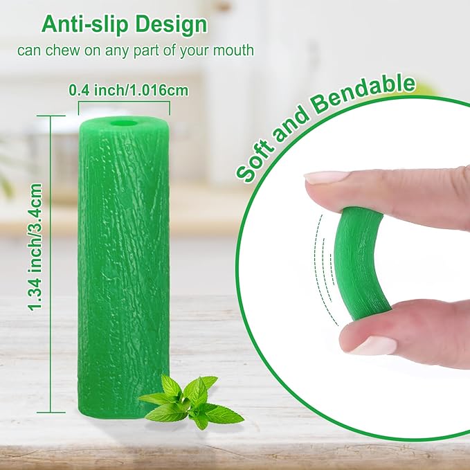 BVN Aligner Chewies, 20 Pieces Orthodontic Chewies with 2 Pieces Aligner Remover Tool, Retainer Chewies, Dental Chewies for Aligners, Orthodontic Dental Chewies Munchies, Green