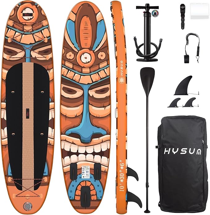 Inflatable Stand Up Paddle Board, 10'x30''x6'' Ultra-Light Paddleboards for All Skill Levels with SUP Accessories, Paddle, Fins, Leash, SUP Pump, Backpack-StrideForce Fitness