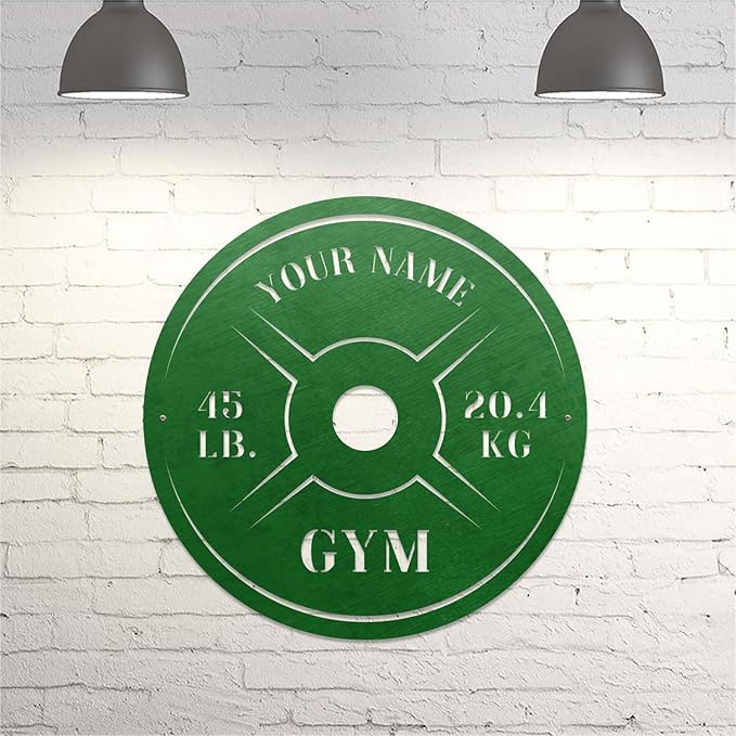 Personalized Home Gym LED Tin Metal Sign Multiple Sizes, Weight Lifting Exercise Workout Room Training Fitness Center Motivational Inspirational Quotes Decor Wall Art Hanging Accessories (08 w/o LED)-StrideForce Fitness