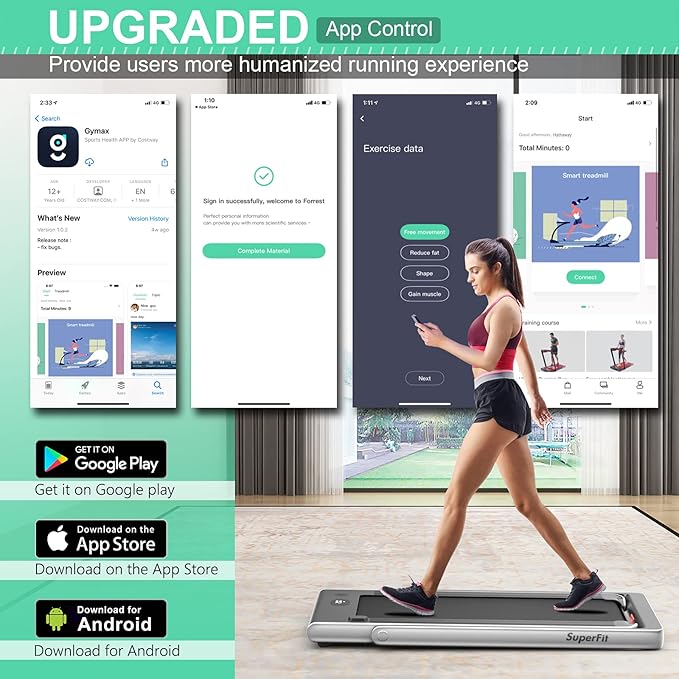 GYMAX Walking Pad, 2.25HP Dual Display Foldable Treadmill for Home with Remote/Smart App Control, Portable Compact Treadmill for Office Under Desk, Folding Running Machine for Small Spaces-StrideForce Fitness