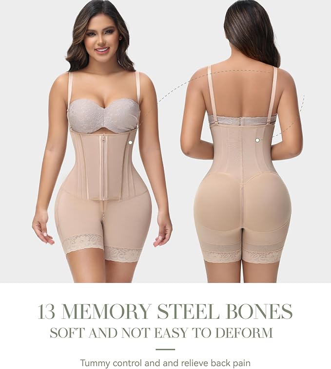 M MYODRESS Fajas Colombianas Moldeadoras Shapewear for Women Tummy Control Body Shaper Post Surgery Compression Garment-StrideForce Fitness