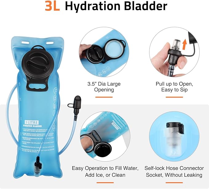 22L Tactical Hydration Backpack with 3L Water Bladder, Lightweight Molle Water Bag for Men Women, Hiking Hydration Pack for Cycling Running Biking Hunting, Daypack with Waist Pocket, Camo-StrideForce Fitness