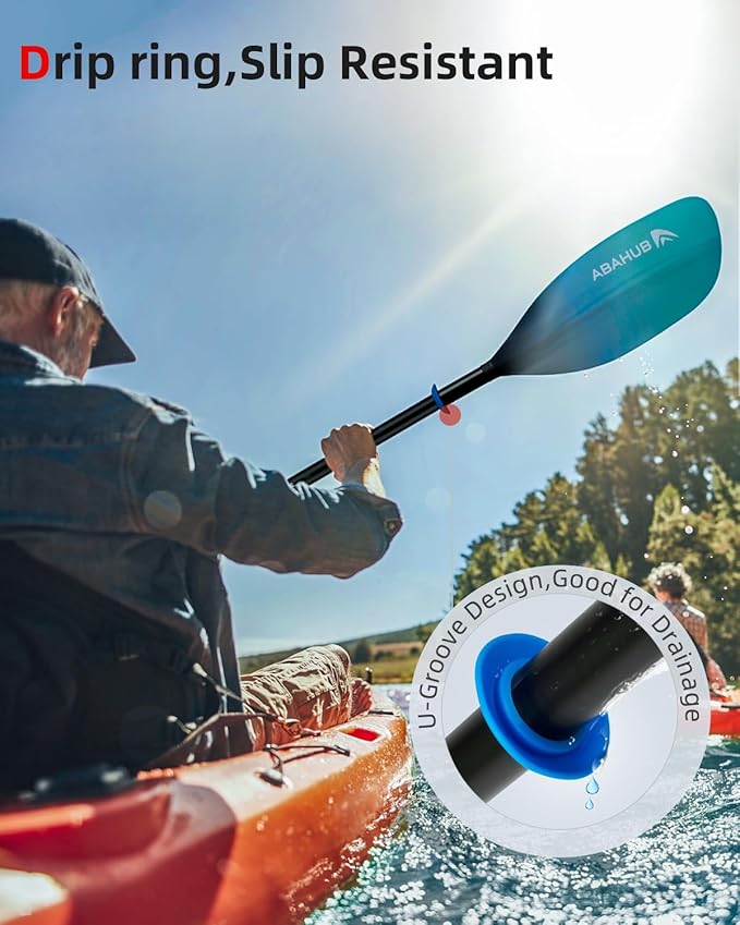 Abahub Adjustable Kayak Paddle 210-230 cm/ 230-250 cm Floating Kayaking Oars Boating Oars Canoeing Oars Black-StrideForce Fitness