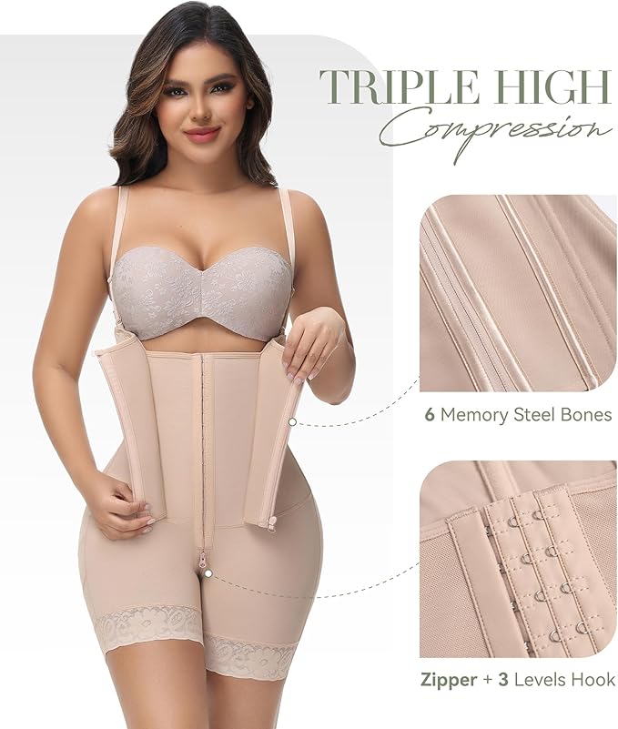 M MYODRESS Fajas Colombianas Moldeadoras Shapewear for Women Tummy Control Body Shaper Post Surgery Compression Garment-StrideForce Fitness