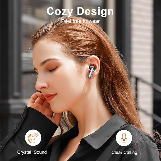 ZIUTY Wireless Earbuds Bluetooth Headphones, 50H Playtime Ear Buds with Mic, LED Digital Display Charging Case, IPX7 Waterproof, Deep Bass Stereo, in-Ear Earphone for iPhone Andriod Phone-StrideForce Fitness