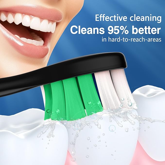 Lanveda Replacement Toothbrush Heads Compatible with Philips Sonicare Replacement Heads, Replacement Brush Head Compatible with Phillips Sonicare 4100 5100 5300 6100 Electric Toothbrush, 12 Pack