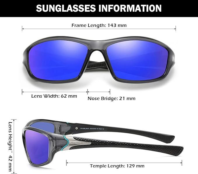 FAGUMA Sports Polarized Sunglasses For Men Cycling Driving Fishing UV400 Protection-StrideForce Fitness