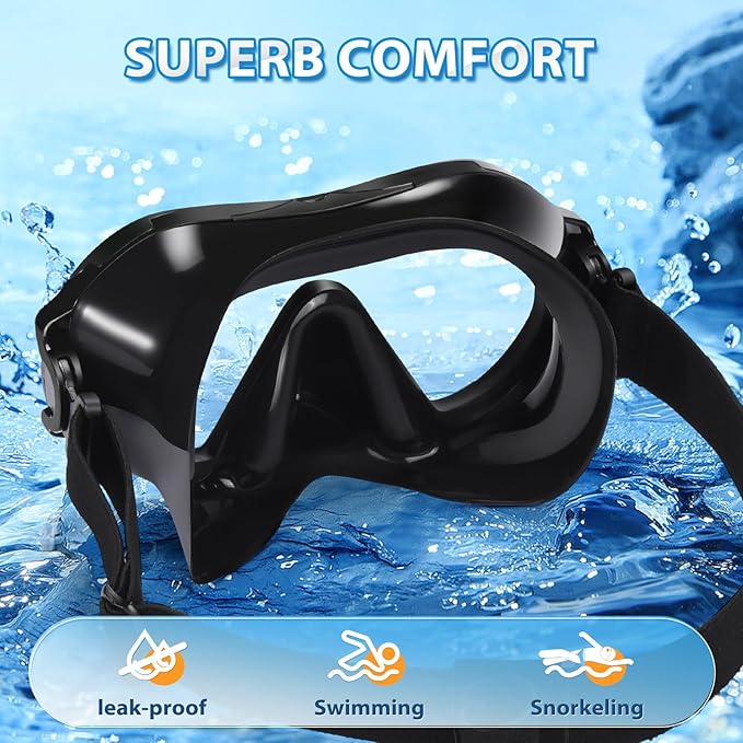Supertrip Adult Swim Goggles Swimming Goggles with Nose Cover Elastic Fabric Strap Tempered Glass Snorkeling Gear for Adults-StrideForce Fitness