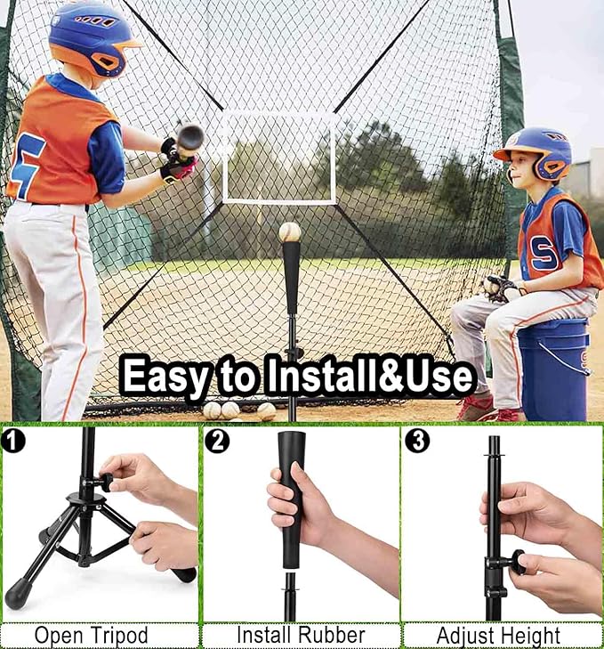 Baseball Tee for Kids,Batting Tee,Softball Tee,tee Stand, Youth Hitting Tee,Teeball Tee,Travel Tee,Easy Adjustable Height 20.5-30.2inch-StrideForce Fitness