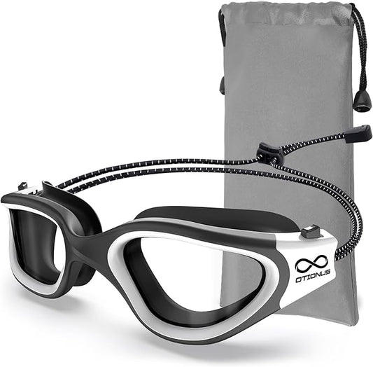 Swim Goggles, Polarized Adult Swimming Goggles Bungee Strap No Hair Pulling Anti-fog Pool Goggles for Men Women-StrideForce Fitness