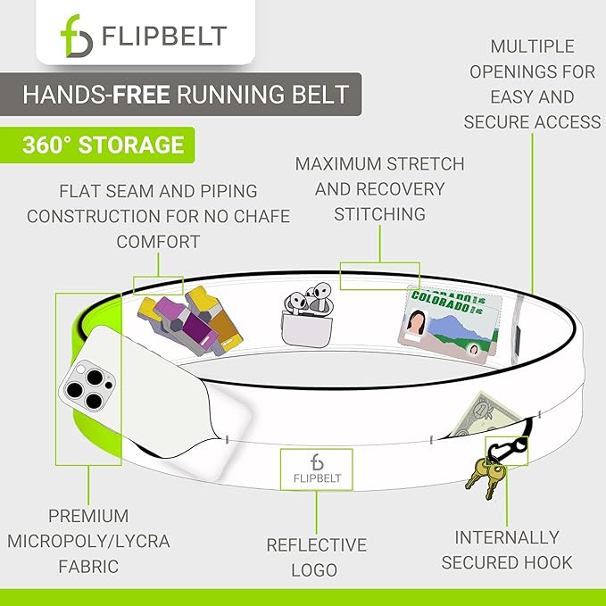 FlipBelt Classic Running Belt, Running Fanny Pack for Women and Men, USA Company-StrideForce Fitness